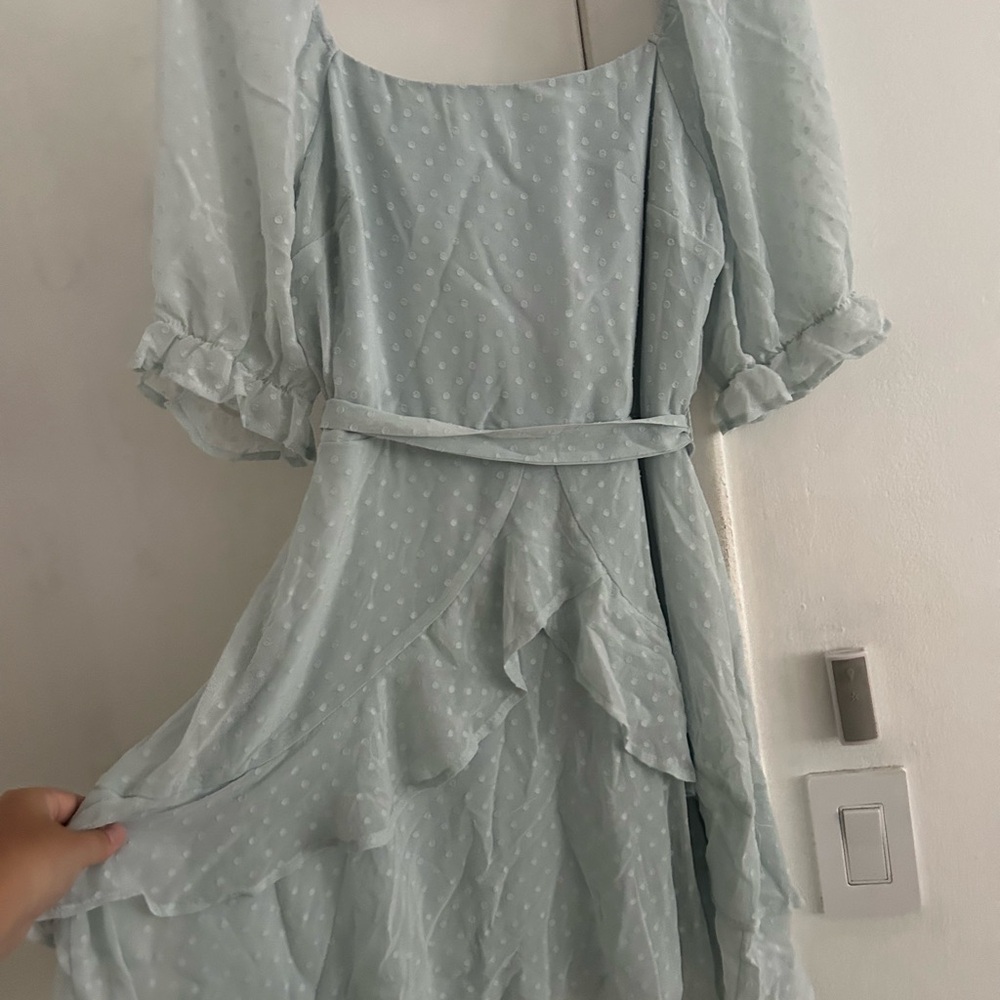 Blue Rain Green Ruffled Smocked Sundress